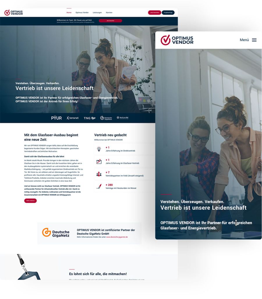 Vertriebsunternehmen Webdesign